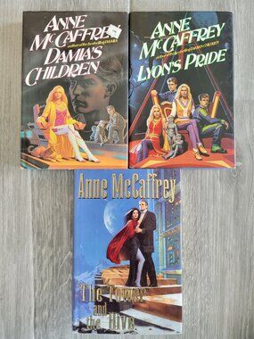VINTAGE ANNE MCCAFFREY 1993 LOT OF 3 LYON'S DAMIA'S TOWER & HIVE 1ST EDITION HC